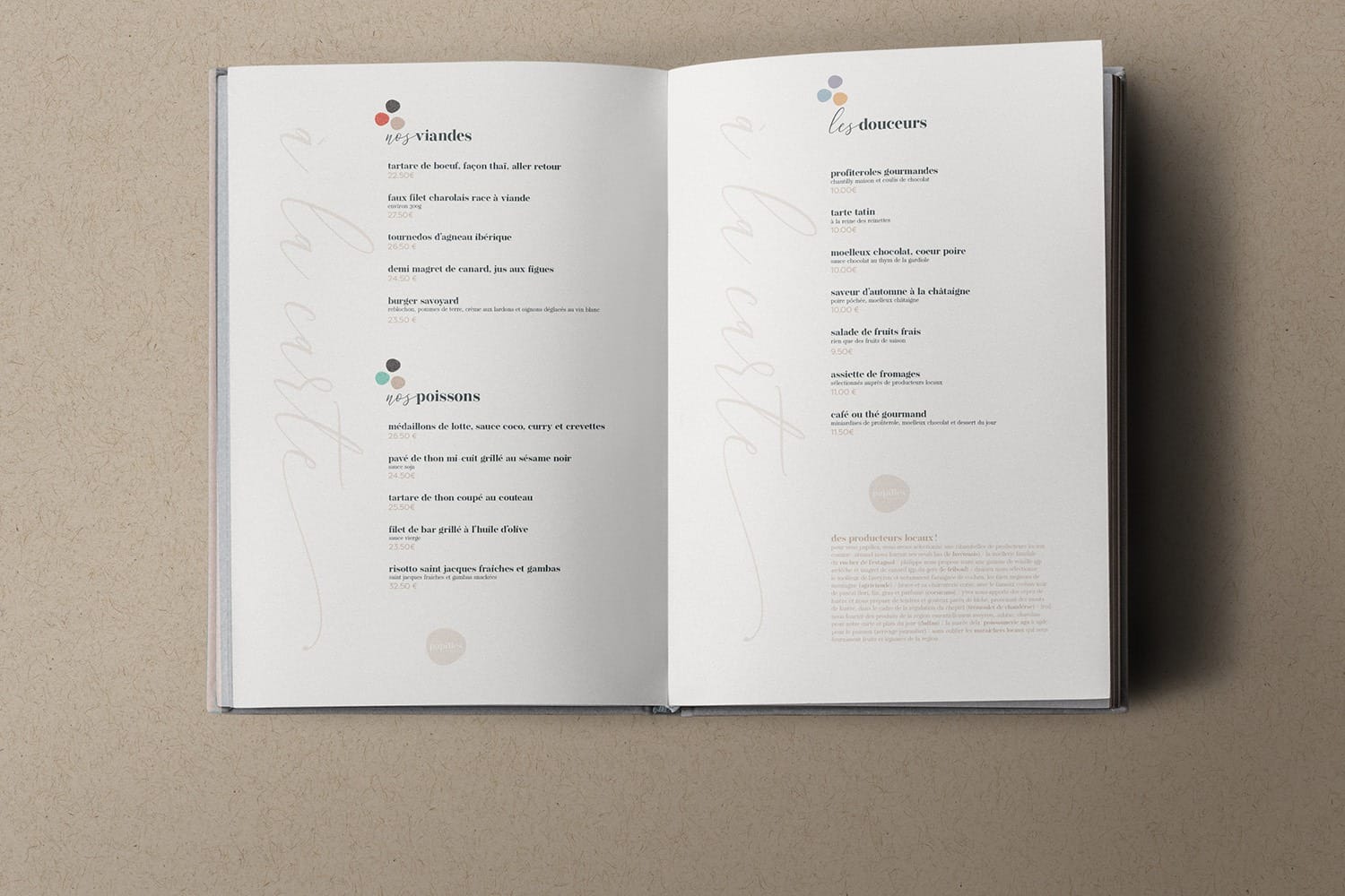 Graphiste maquettiste création carte menu restaurant